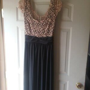 Black and tan long dress